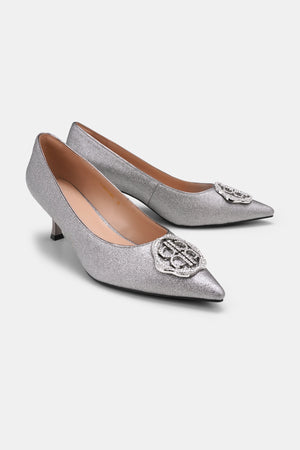 Bella Kitten Heels - Dark Gray
