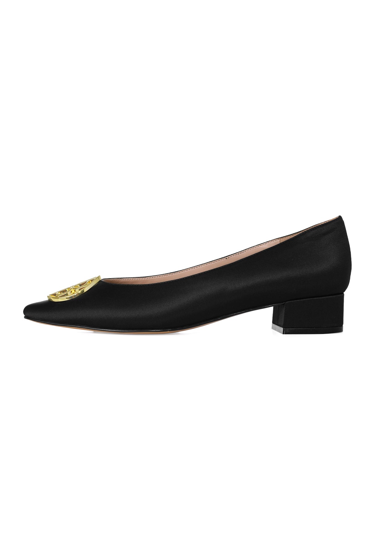 Camille Satin Pump - Black