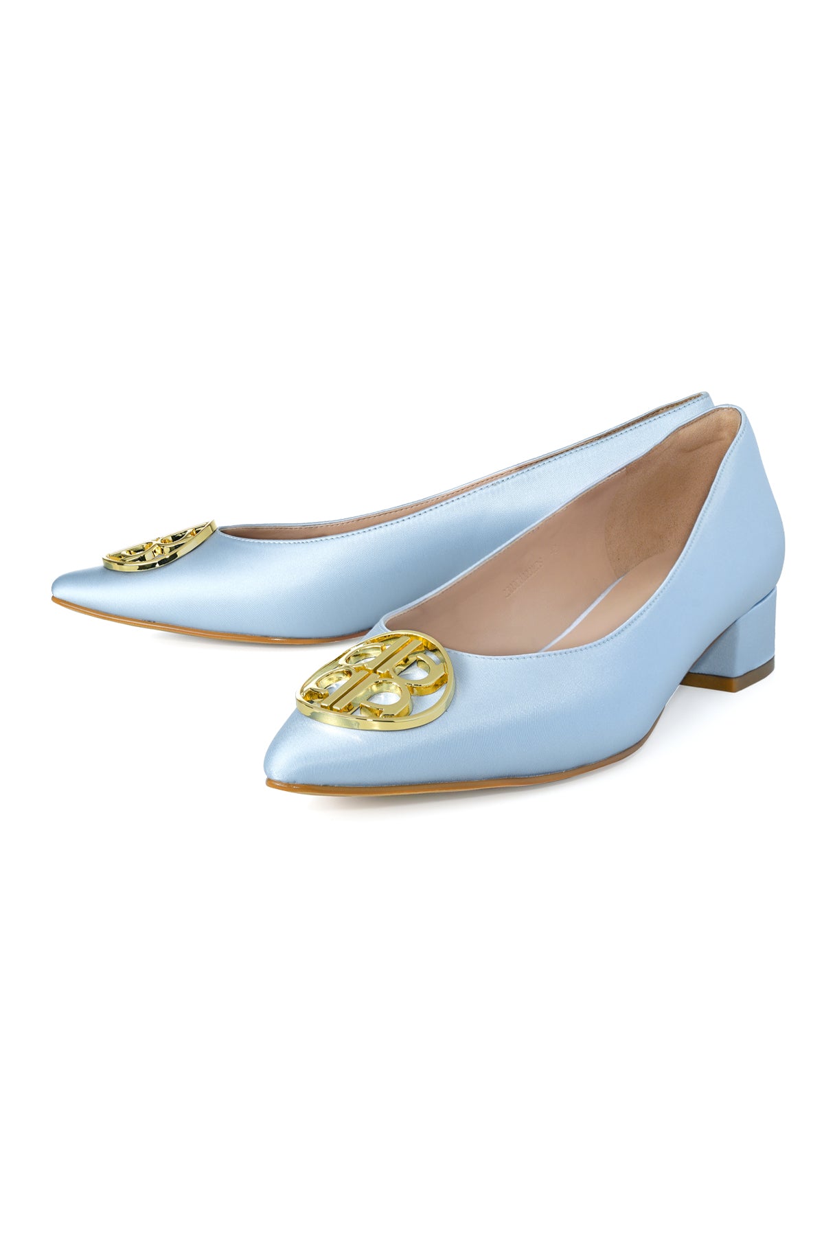 Camille Satin Pump - Crystal Blue