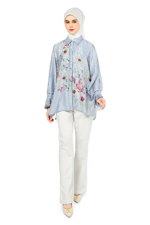 Bonjour Ruffle Shirt - Blue