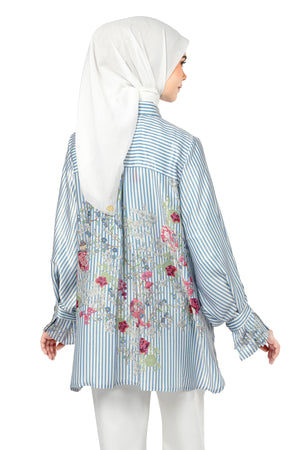 Bonjour Ruffle Shirt - Blue