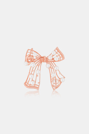 Bow Pearl Brooch - Ever Rose