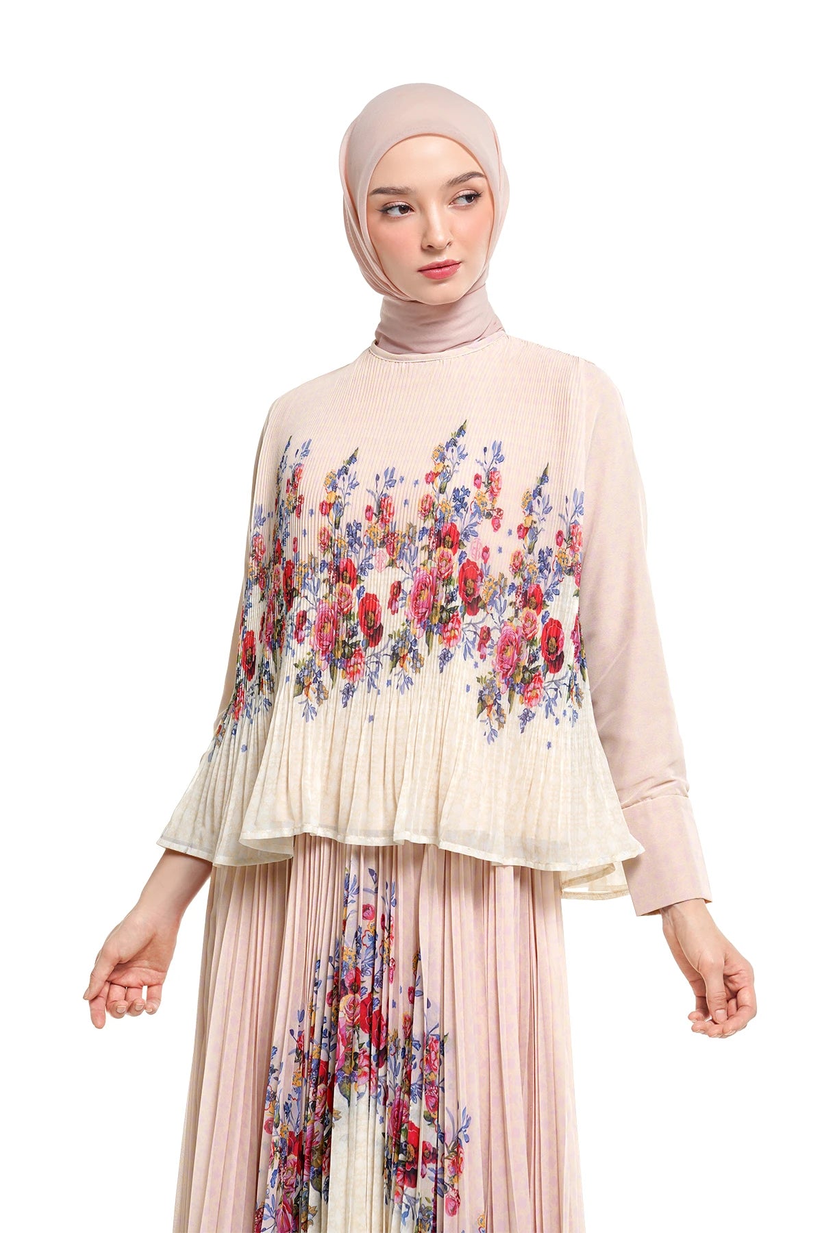 Ciao Bella Flare Pleated Blouse - Pink