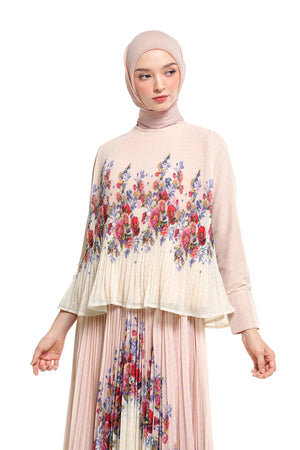 Ciao Bella Flare Pleated Blouse - Pink