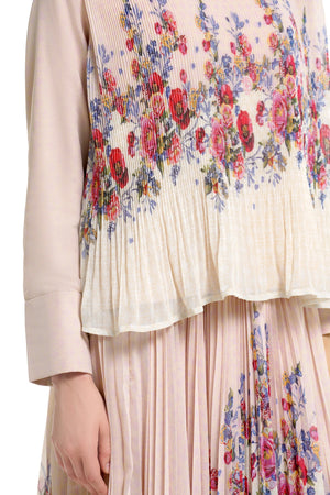 Ciao Bella Flare Pleated Blouse - Pink