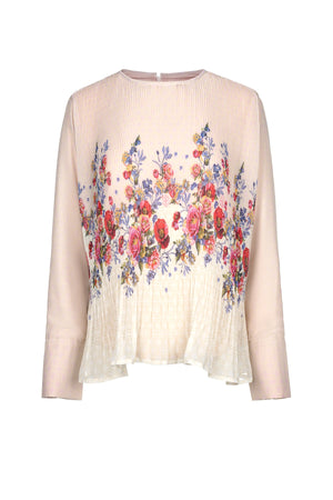Ciao Bella Flare Pleated Blouse - Pink