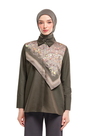 Ciao Bella Front Handkerchief Shirt - Brown