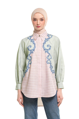 Ciao Bella Oversize Shirt - Green Blush