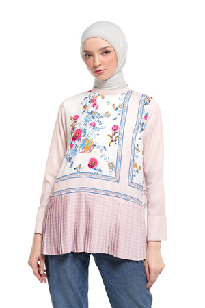Ciao Bella Pleated Blouse - Blush