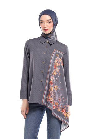 Ciao Bella Side Handkerchief Shirt - Rustic Blue