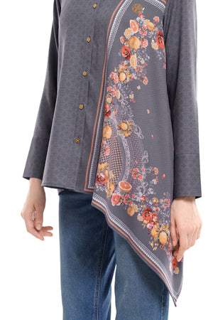 Ciao Bella Side Handkerchief Shirt - Rustic Blue