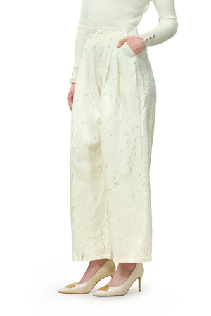 Clea Texture Pants - White