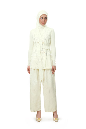 Clea Texture Vest - White