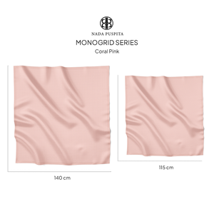 Monogrid Scarf - Coral Pink