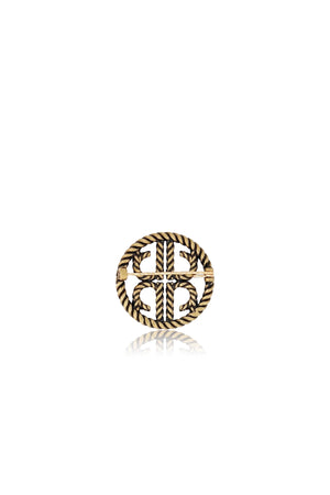 Crystal Braided Mini Brooch - Antique Gold