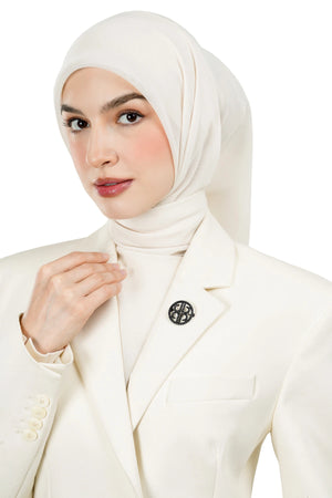 Crystal Braided Mini Brooch - Black