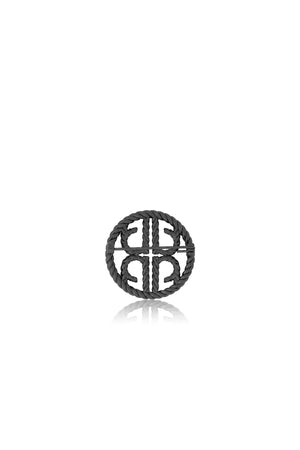 Crystal Braided Mini Brooch - Black