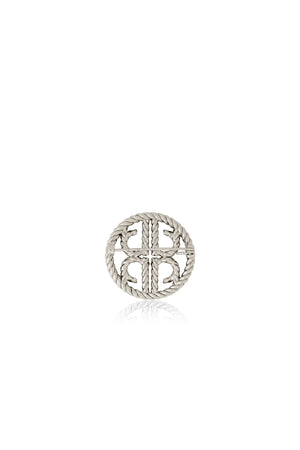 Crystal Braided Mini Brooch - Silver