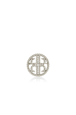 Crystal Braided Mini Brooch - Silver
