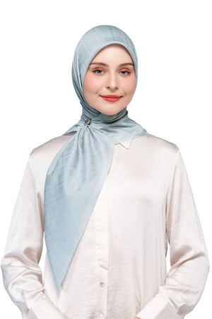 Basic Monogram Scarf - Celestial Blue