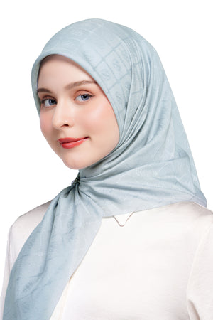 Basic Monogram Scarf - Celestial Blue