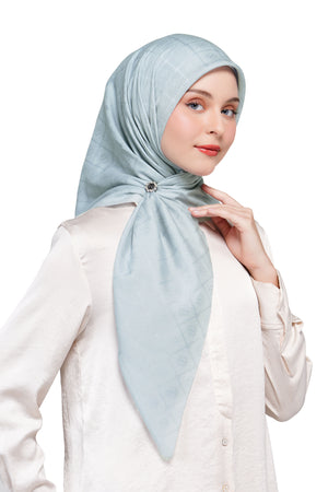 Basic Monogram Scarf - Celestial Blue