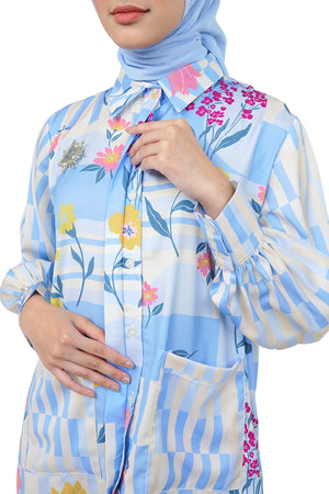 Calla Shirt With Pocket - Blue
