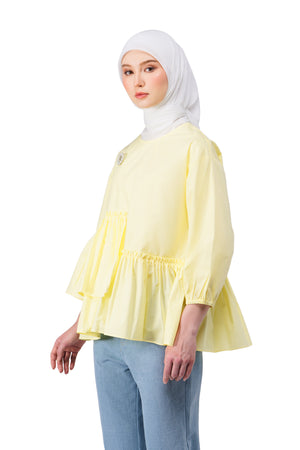 Camilla Ruffle Blouse - Yellow