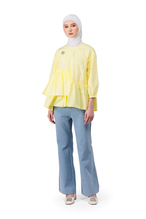 Camilla Ruffle Blouse - Yellow