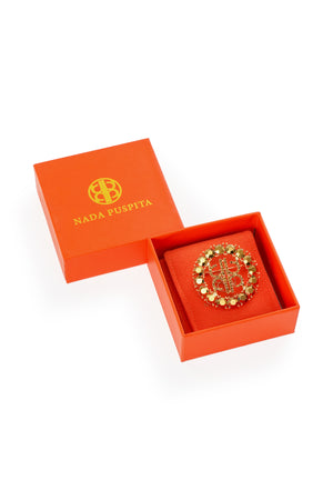 Cirra Crystal Brooch - Amber