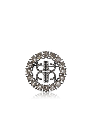 Cirra Crystal Brooch - Black