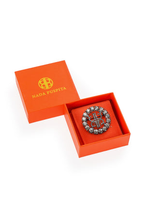 Cirra Crystal Brooch - Black