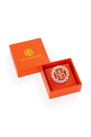 Cirra Crystal Brooch - Gold