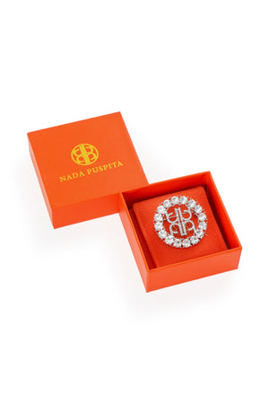 Cirra Crystal Brooch - Silver