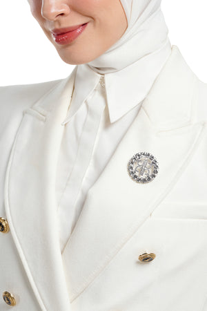 Cirra Crystal Brooch - Silver