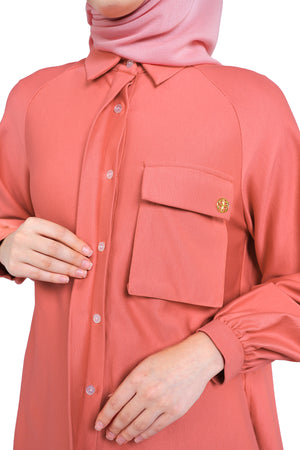 Clemira Raglan Shirt - Coral
