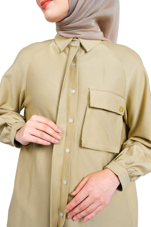 Clemira Raglan Shirt - Beige