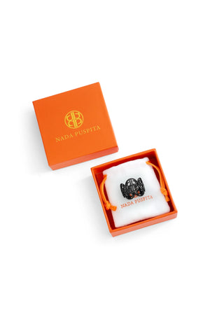 Cleo Ring Brooch - Black