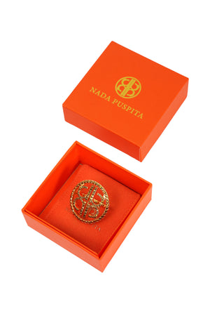 Colette Ring Brooch - Amber