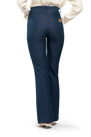 Cora Flowy Flare Pants - Navy