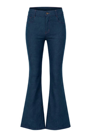 Cora Flowy Flare Pants - Navy