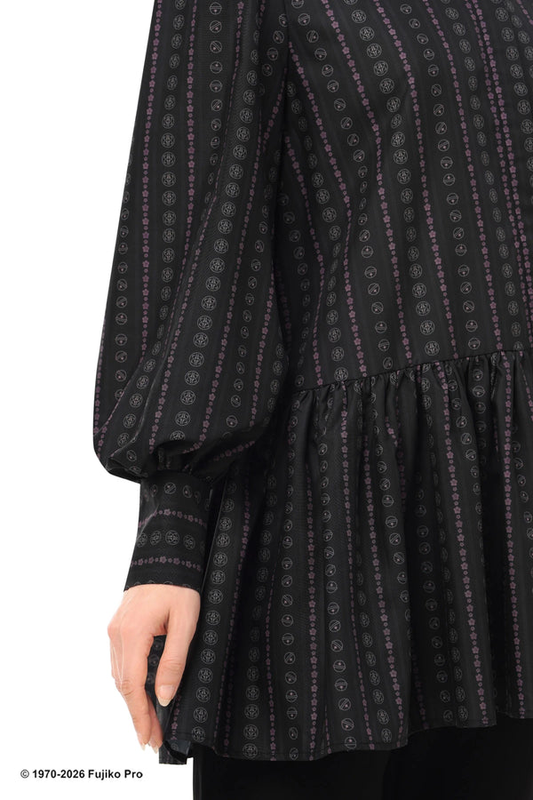 Doraemon Peplum Shirt - Black