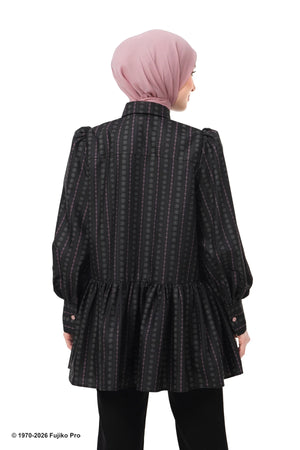 Doraemon Peplum Shirt - Black