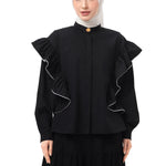 Doraemon Ruffle Shirt - Black