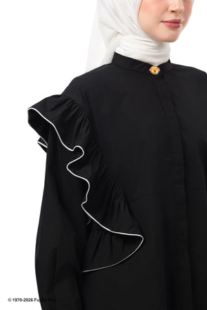 Doraemon Ruffle Shirt - Black