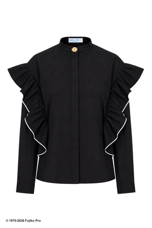 Doraemon Ruffle Shirt - Black