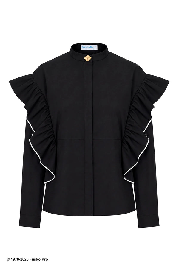 Doraemon Ruffle Shirt - Black