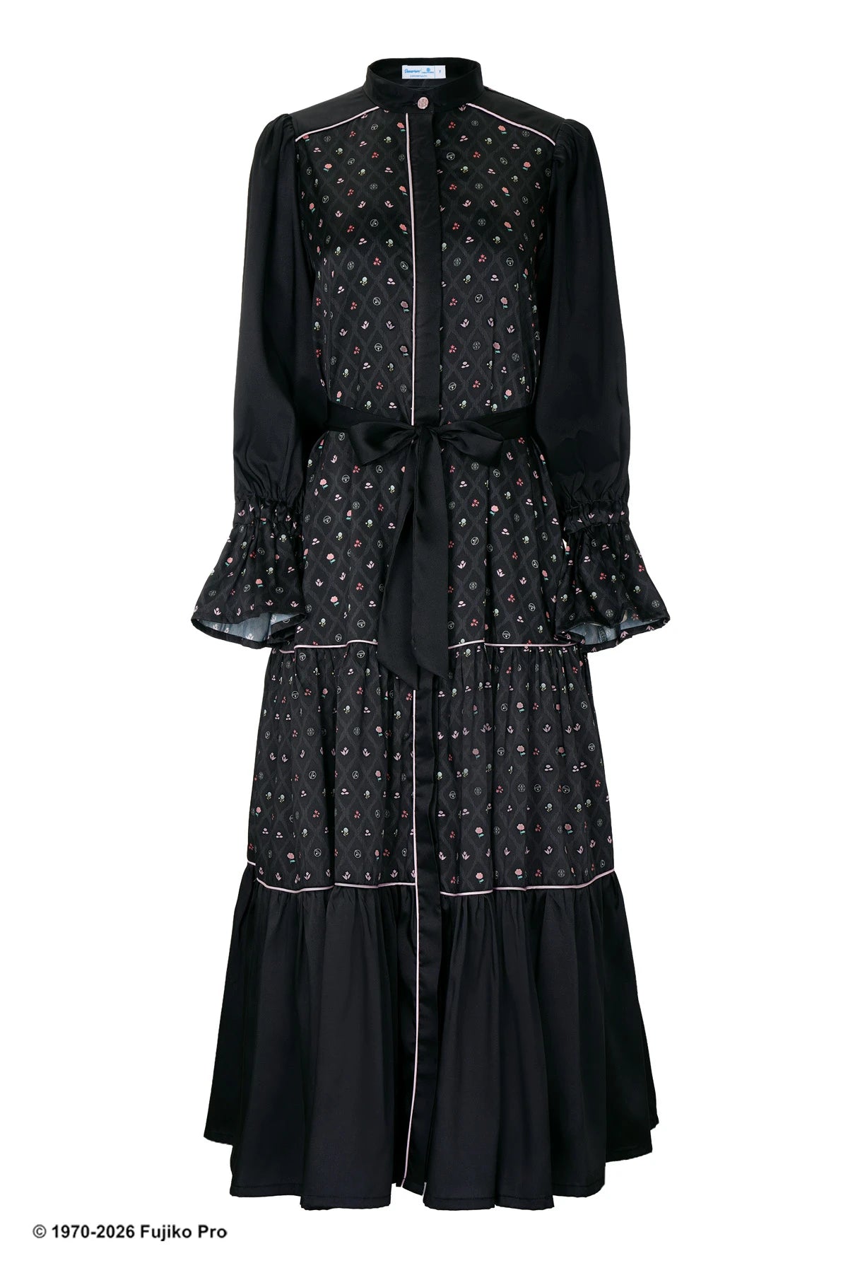Doraemon Tiered Dress - Black