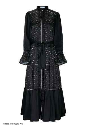 Doraemon Tiered Dress - Black