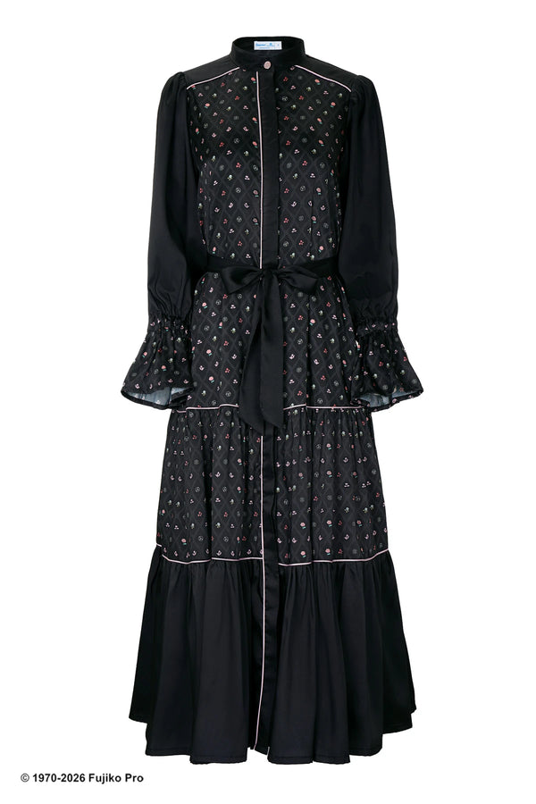 Doraemon Tiered Dress - Black